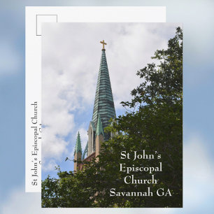 Carte Postale Église épiscopale St John’s Savannah Photographiqu