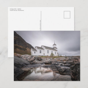 Carte Postale Église Gimsoy Lofoten Norvège