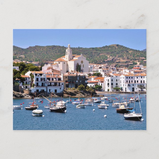 Carte Postale Eglise père Noël Maria de Cadaqués en Espagne (Devant)