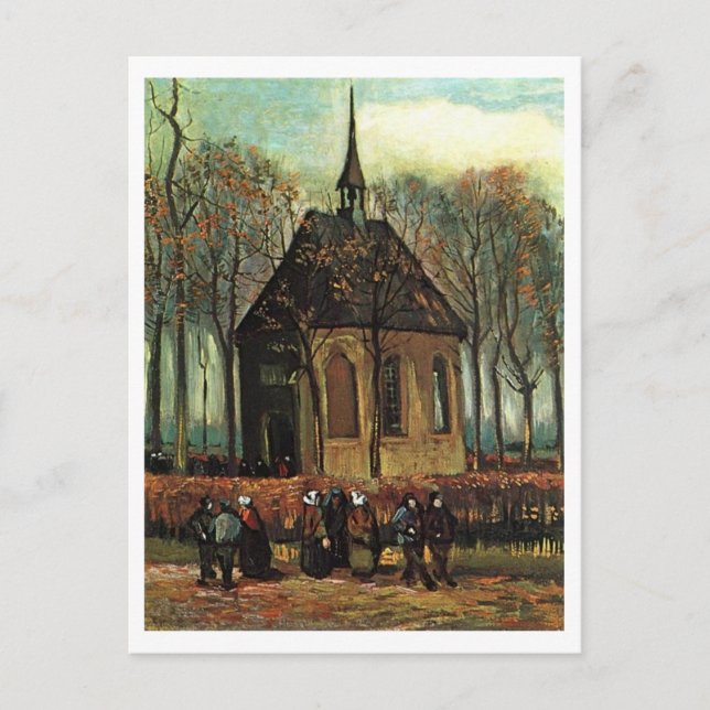 Carte Postale Eglise réformée à Nuenen, Van Gogh Art (Devant)