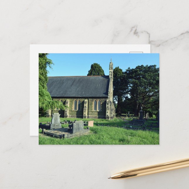 Carte Postale Église Saint-Jean-Baptiste, Rogerstone (Devant/Arrière en situation)