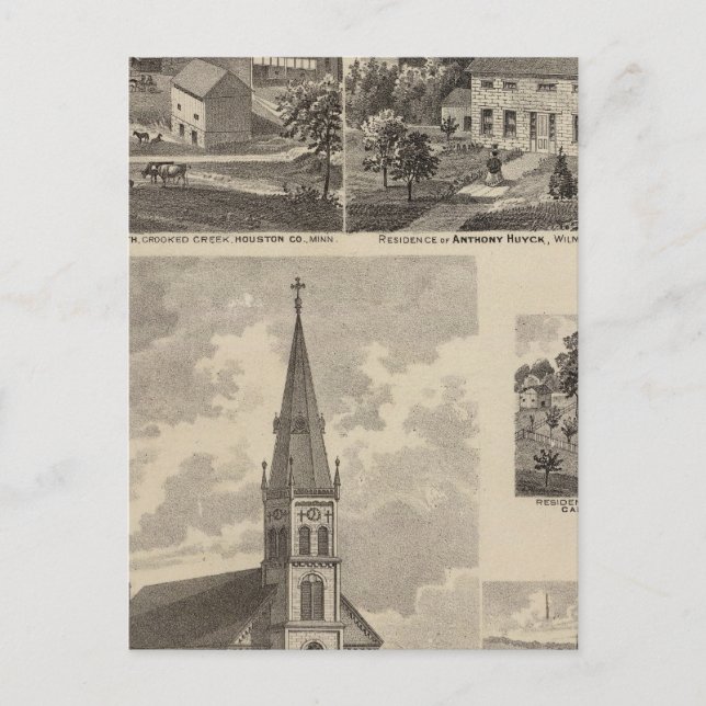 Carte Postale Eglise Saint-Pierre, Calédonie, Minnesota (Devant)