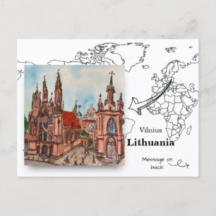 Carte Postale Église Sainte-Anne, Vilnius, Lituanie
