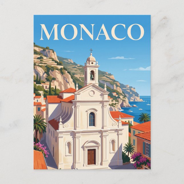 Carte Postale Église Sainte-Dévote Monaco (Devant)