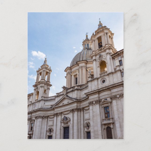 Carte Postale Eglise Sant Agnese sur la Piazza Navona - Rome (Devant)