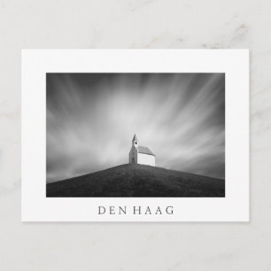 Carte Postale Eglise sur une colline en noir et blanc