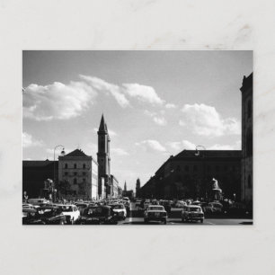 Carte Postale Église universitaire vintage munich ludwigstraße