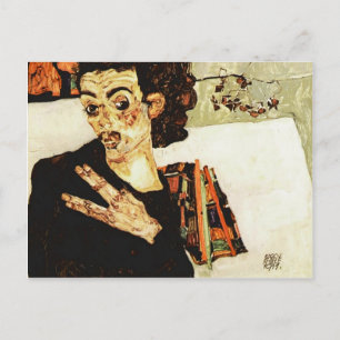 Carte Postale Egon Schiele - Autoportrait avec Vase Noir