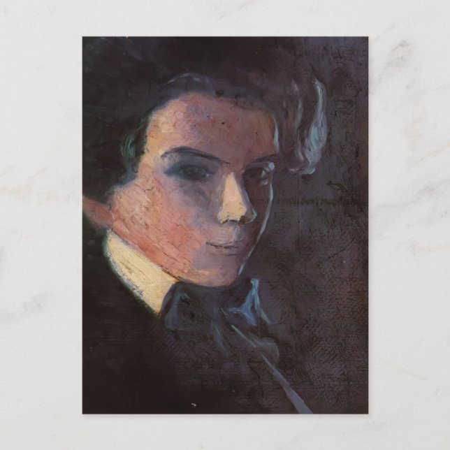 Carte Postale Egon Schiele - Autoportrait, Face à droite (Devant)