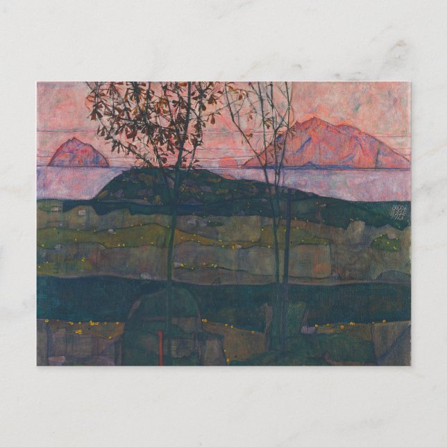 Carte Postale Egon Schiele - Coucher le soleil (Devant)