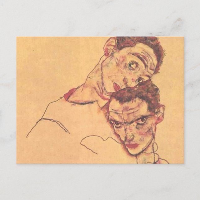 Carte Postale Egon Schiele - Double Autoportrait (Devant)