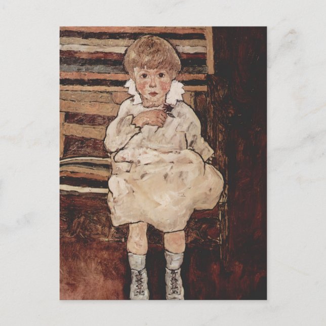 Carte Postale Egon Schiele - Enfant assis (Devant)