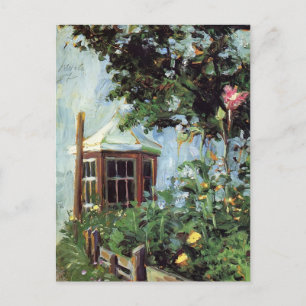 Carte Postale Egon Schiele-House avec baie vitrée dans le jardin