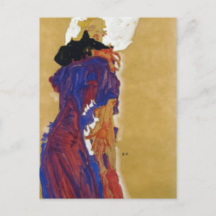 Carte Postale Egon Schiele - La petite fille sur un Coussin