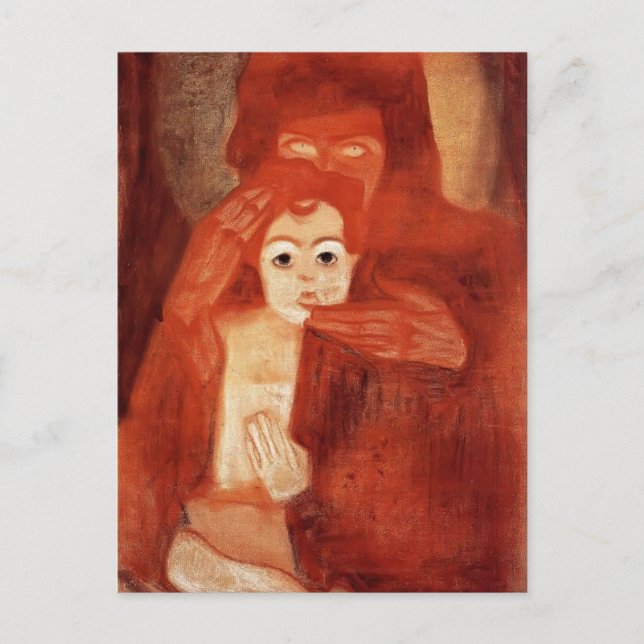 Carte Postale Egon Schiele - Mère et Enfant (Vierge) (Devant)
