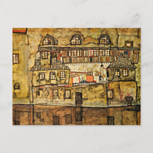 Carte Postale Egon Schiele - Mur de maison sur la rivière