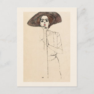 CARTE POSTALE : EGON SCHIELE : PORTRAIT DE FEMME 1