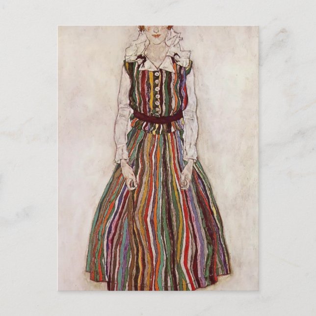 Carte Postale Egon Schiele - Portrait d'Edith Schiele (Devant)