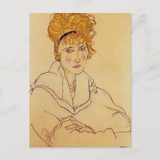 Carte Postale Egon Schiele - Portrait d'Edith Schiele (Devant)