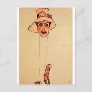 Carte Postale Egon Schiele - Portrait D'Un Homme Avec Un Casquet