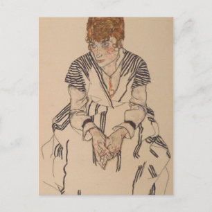 Carte Postale Egon Schiele - Soeur d'artiste en droit