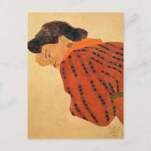 Carte Postale Egon Schiele - Une femme récitante avec la blouse 
