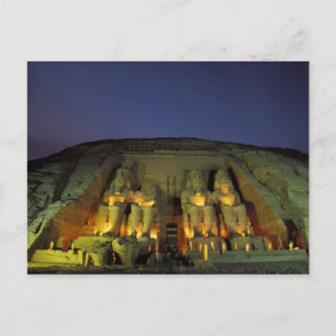 Carte Postale Egypte, Abu Simbel, figures colossales de Ramesses