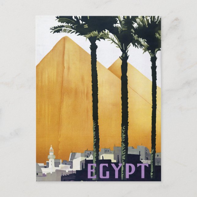 Carte Postale Egypte affiche de voyage vintage restaurée (Devant)