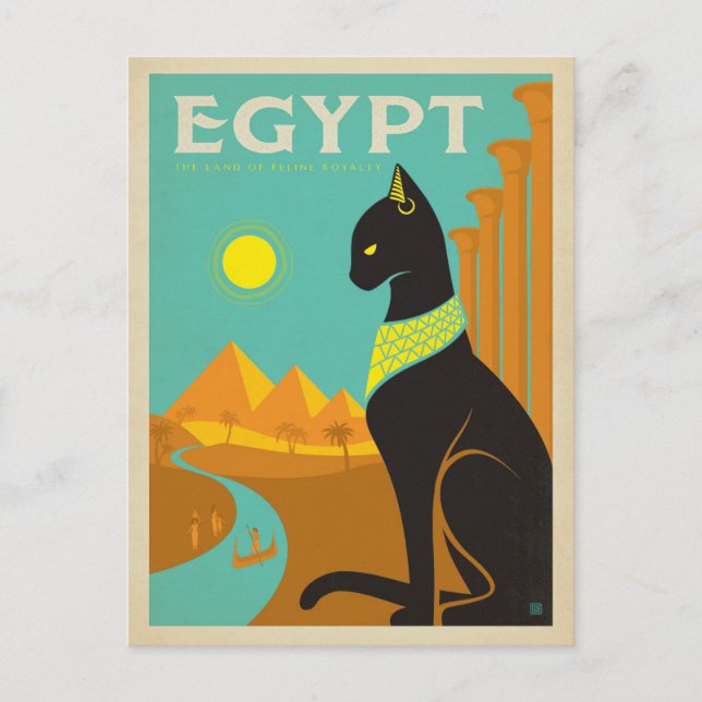 Carte Postale Égypte Cat (Devant)