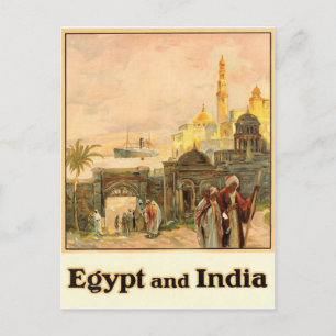 Carte Postale Égypte et Inde, voyages d'autrefois