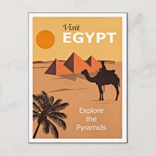 Carte Postale Egypte, Explorez les Pyramides, affiche de voyage