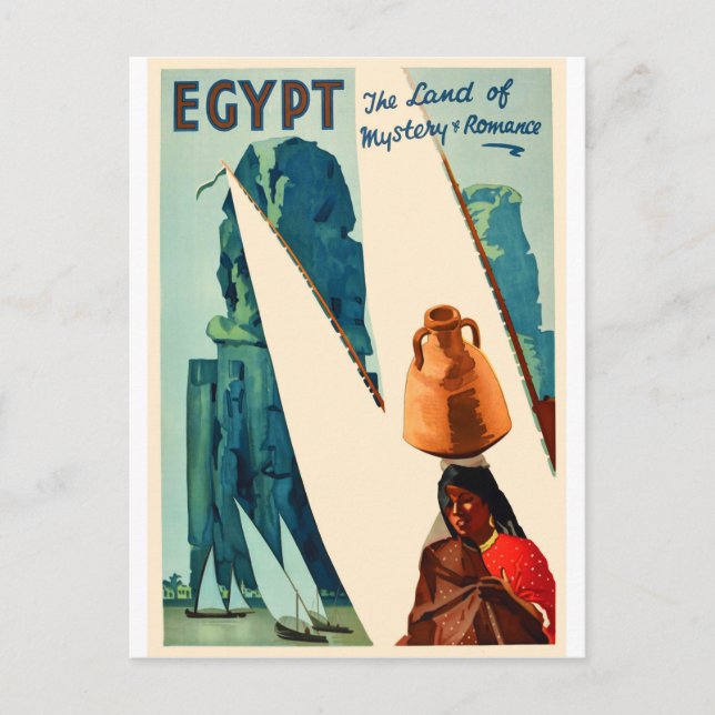 Carte Postale Égypte, Navigation sur le fleuve Nail (Devant)