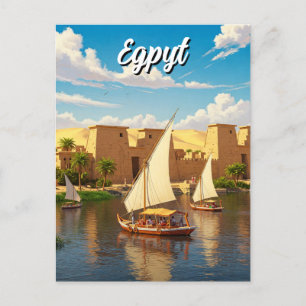 Carte Postale Égypte Nil Felucca