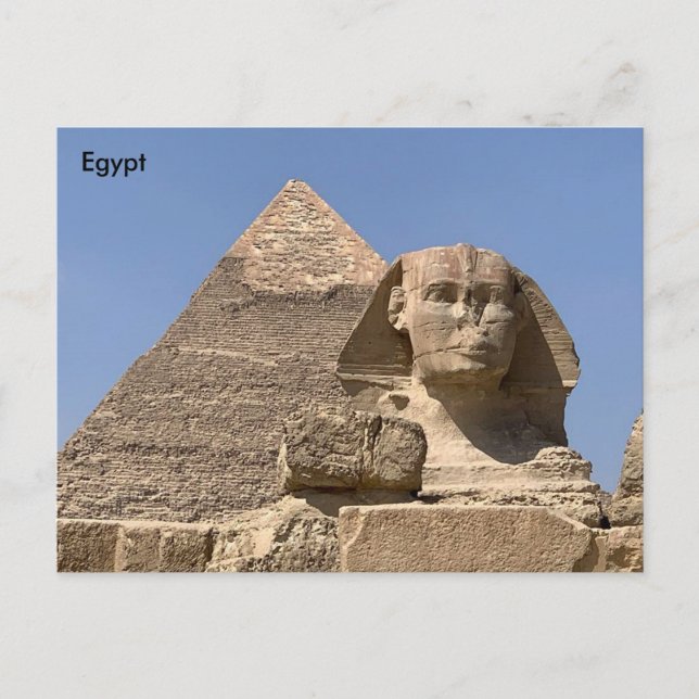 Carte Postale Egypte, Pyramide des Cheops et le Grand Sphinx (Devant)