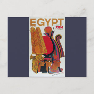 Carte Postale Egypte Vintage Voyage aérien Culture ancienne Tour