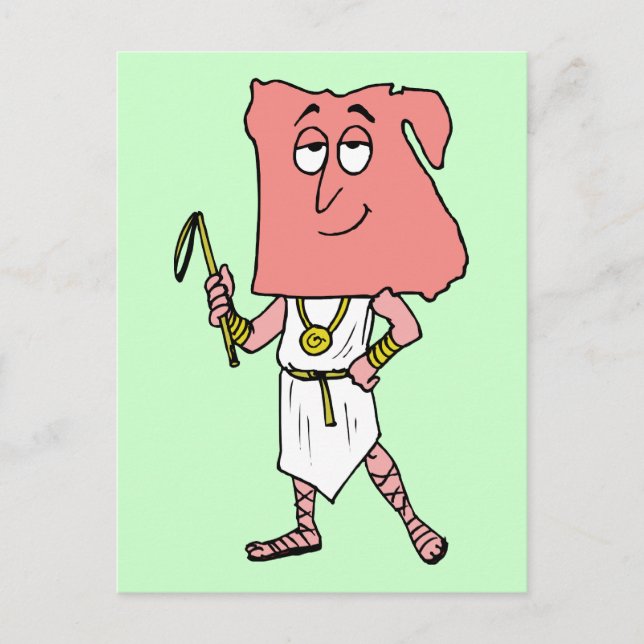 Carte Postale Égypte Vintage voyage égyptien Caricature (Devant)