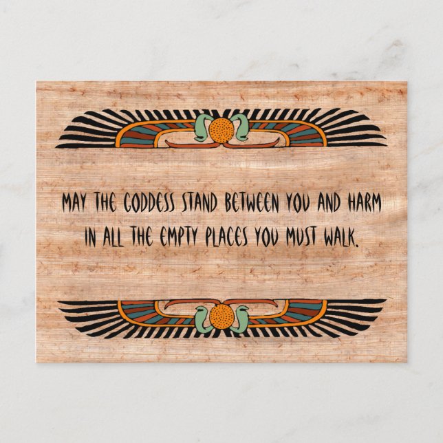 Carte Postale Egyptian Blessing Postcard (Goddess) (Devant)