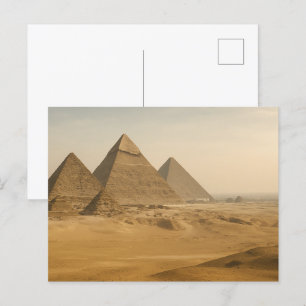 Carte postale égyptienne Vue du désert Pyramides d