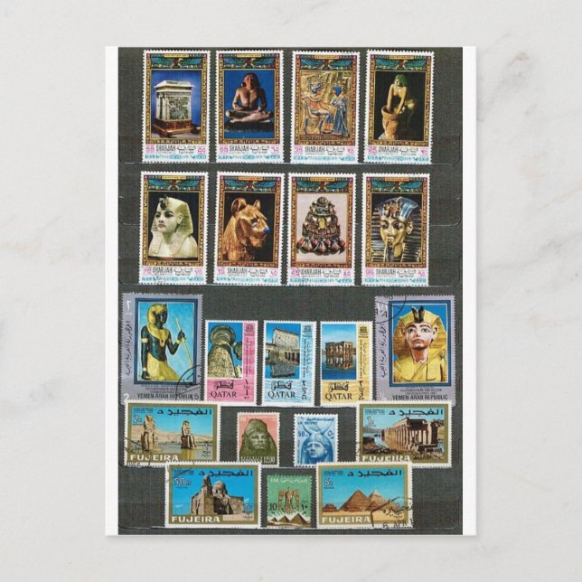 Carte Postale Egyptology on stamps (Devant)