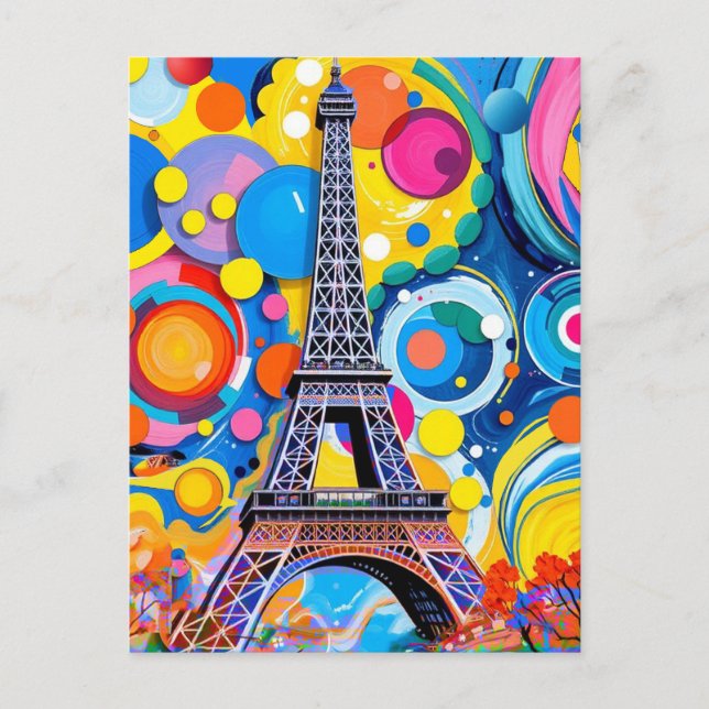 Carte Postale Eiffel Tower Pop Art Post Card (Devant)