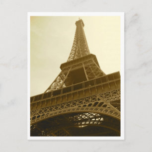 Carte Postale Eiffel Tower Sepia Postcard