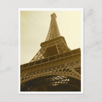 Carte Postale Eiffel Tower Sepia Postcard
