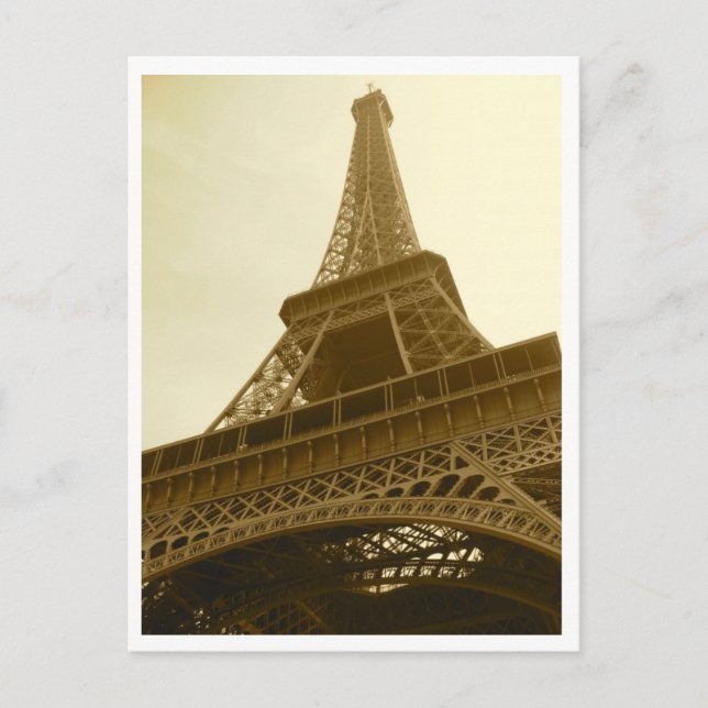 Carte Postale Eiffel Tower Sepia Postcard (Devant)