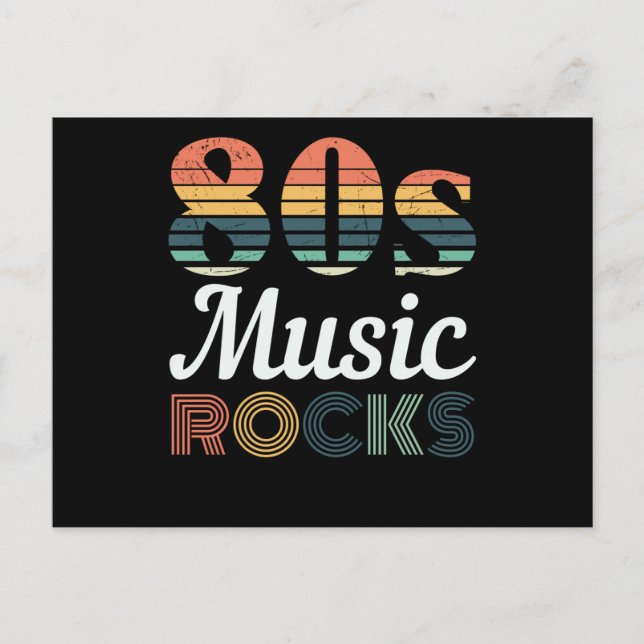 Carte Postale Eighties Music Rocks Cool 80s Retro (Devant)
