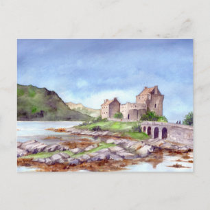 Carte Postale Eilean Donan Castle Watercolor Painting