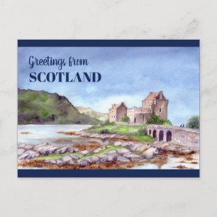 Carte Postale Eilean Donan Castle Watercolor Painting