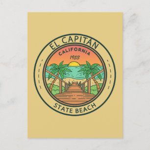 Carte Postale El Capitan State Beach California Circle Badge
