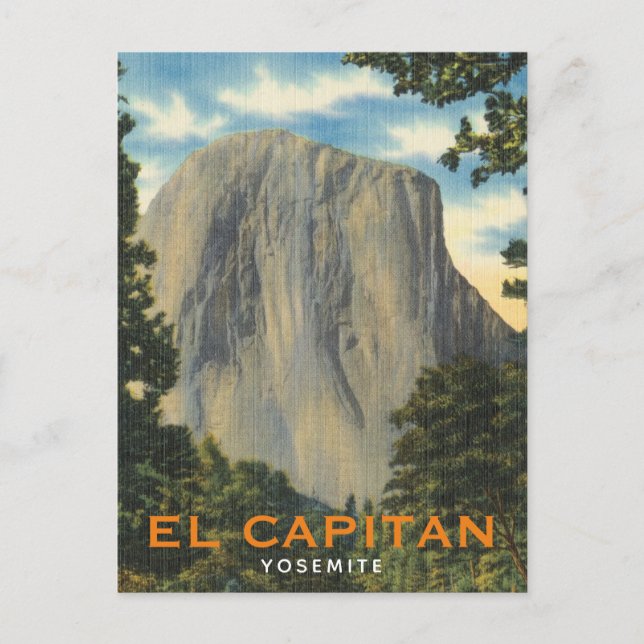 Carte Postale El Capitan, Yosemite, Californie vintage (Devant)