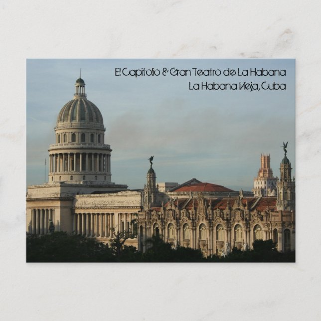 Carte Postale El Capitolio & Gran Teatro, La Havane, Cuba (Devant)