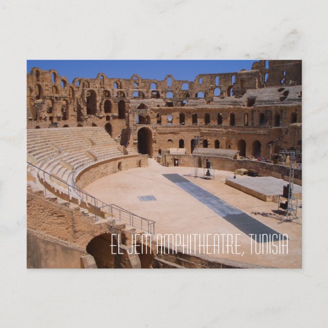 Carte Postale El Jem Roman Gladiator Amphitheater Ruines Tunisie (Devant)